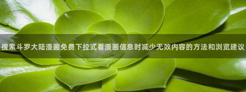 樱花日语网页：搜索斗罗大陆漫画免费下拉式看漫画信息时减少无效内容的方法和浏览建议